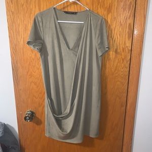 Zara - Trafaluc Collection - faux suede mini dress